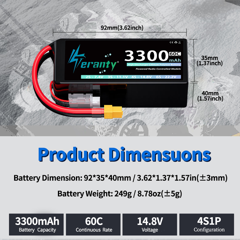 TERANTY 4S 3300mAh Lipo Batter - Fpv Drone Esc 评论和价格